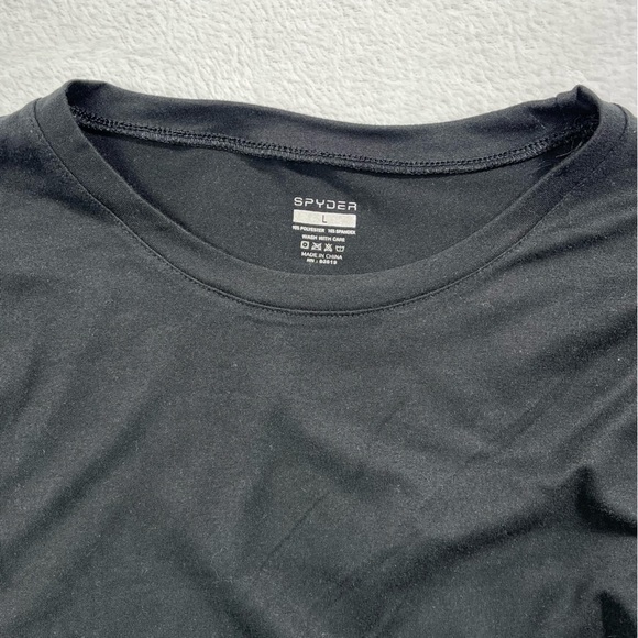NWT Spyder Large Men's Spandex Soft Stretchy Athletic Black Short Sleeve T Shirt - Picture 4 of 10